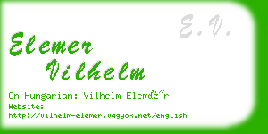 elemer vilhelm business card